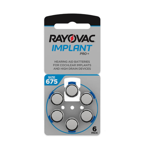 Rayovac Implant Pro 675 PR44 hearing aid batteries single