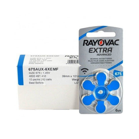 120x Rayovac Extra Advanced Size 675 MF PR44 Hearing Aid Batteries 1.45V