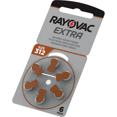 72x Rayovac 312 Hearing Aid Batteries Long Lasting Brown Tab PR41