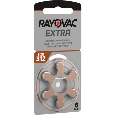 18x Rayovac 312 Hearing Aid Batteries PR41 DA312 Brown Tab Zinc Air
