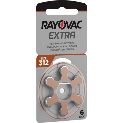 72x Rayovac 312 Hearing Aid Batteries Long Lasting Brown Tab PR41