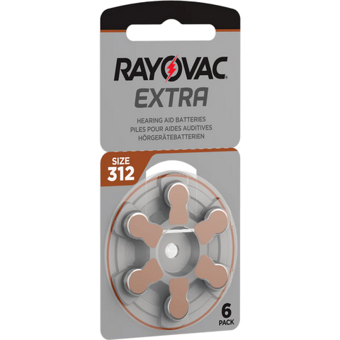 54x Rayovac 312 Zinc Air Hearing Aid Batteries Brown Tab DA312