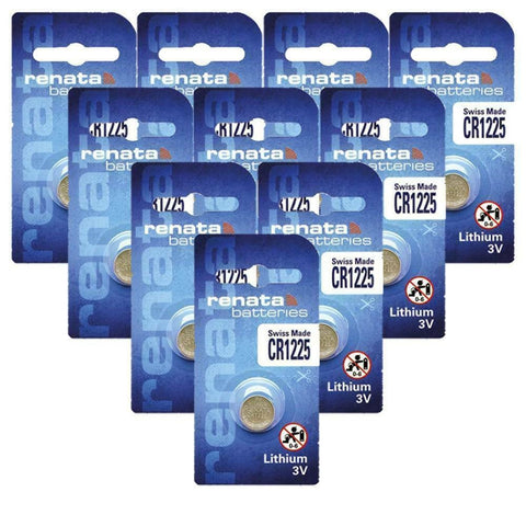 10x Renata CR1225 3V Lithium Coin Cell Batteries Swiss Made BR1225