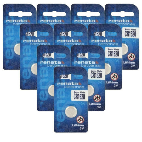 10x Renata CR1620 3V Lithium Coin Cell Batteries DL1620 Swiss Made