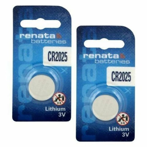2x Renata CR2025 3V Lithium Coin Cell Batteries DL2025 Swiss Made
