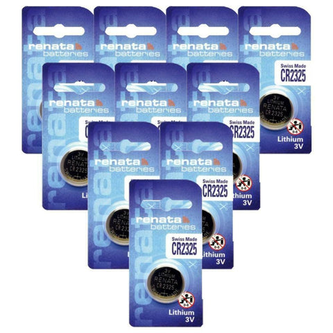 10x Renata CR2325 3V Lithium Coin Cell Battery Swiss Made BR2325