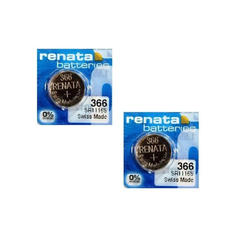 2x Renata 366 SR1116SW Silver Oxide Coin Cell Batteries 1.55V