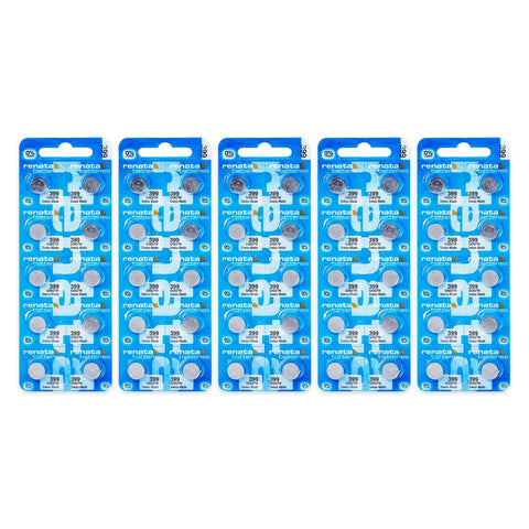 50x Renata 399 SR927W Silver Oxide Watch Batteries