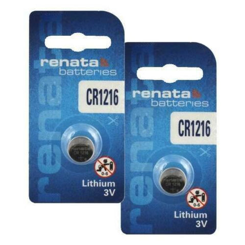 2x Renata CR1216 3V Lithium Coin Cell Batteries for Watch Calculator