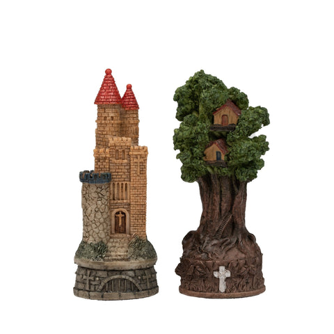 Italfama Robin Hood Hand-Painted Resin Chess Set with Wood Board 42x42cm