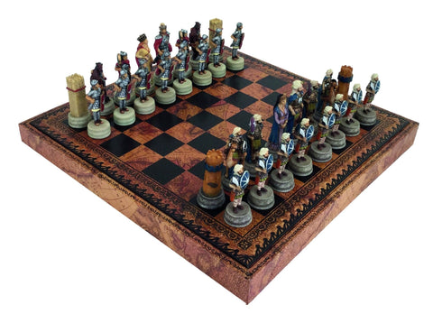 Italfama Romans vs Arabs Chess Set, Leatherette Board, Checkers & Backgammon