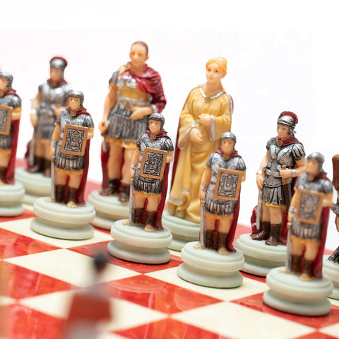 Italfama Romans vs Egyptians Chess Set with Fine Wood Board Italy