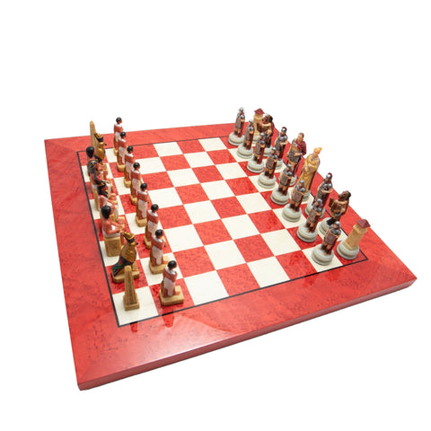 Italfama Romans vs Egyptians Chess Set with Fine Wood Board Italy