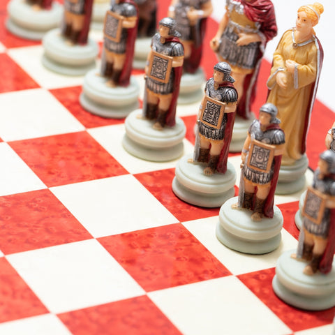 Italfama Romans vs Egyptians Chess Set with Fine Wood Board Italy