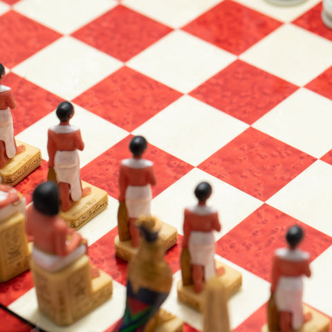 Italfama Romans vs Egyptians Chess Set with Fine Wood Board Italy