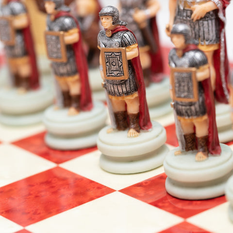 Italfama Romans vs Egyptians Chess Set with Fine Wood Board Italy