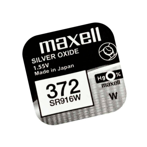 2x Maxell 372 SR916W Silver Oxide Watch Button Cell Batteries Japan