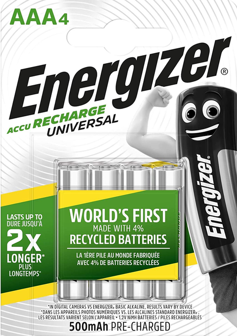 8x Energizer AAA Rechargeable Batteries 500mAh NiMH HR03 1.2V Universal