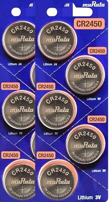 10x Murata CR2450 3V Lithium Coin Cell Batteries DL2450 ECR2450