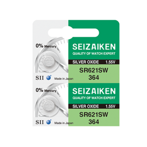 2x Seiko Seizaiken 364 SR621SW Silver Oxide Watch Batteries 1.55V