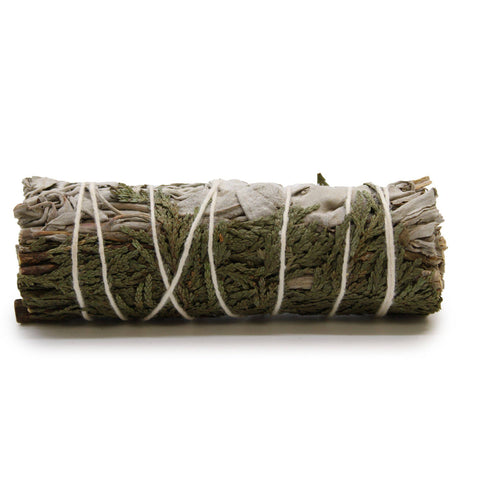 White Sage & Juniper Smudge Stick 10cm Aura Cleansing Meditation Made in Mexico