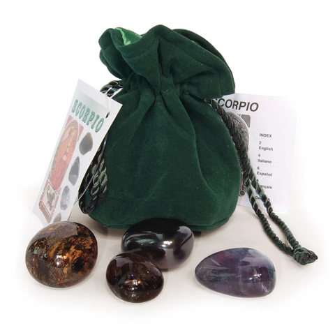 Scorpio Zodiac Crystal Talisman Set by Lo Scarabeo with Velvet Pouch