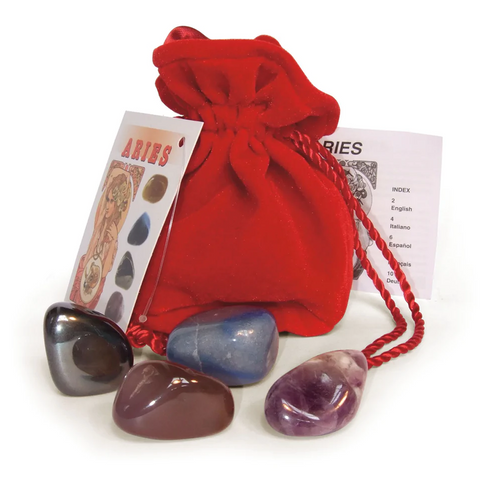 Aries Zodiac Crystal Talisman Set Lo Scarabeo Agate Hematite Gift Kit