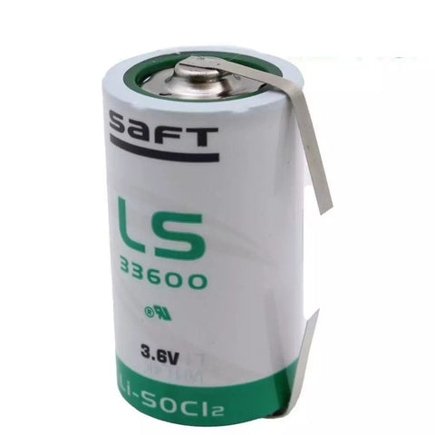 Saft LS33600 3.6V 17000mAh D Lithium Li-SOCl2 Battery with Solder Lugs
