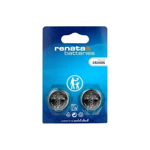 Renata CR2450N 3V Lithium Coin Cell Battery 2-Pack Swiss Made DL2450 BR2450