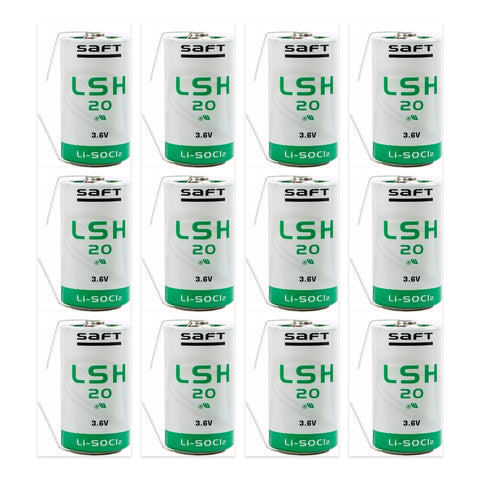 12x SAFT LSH20 D 3.6V 13000mAh Lithium Batteries U Solder Tabs