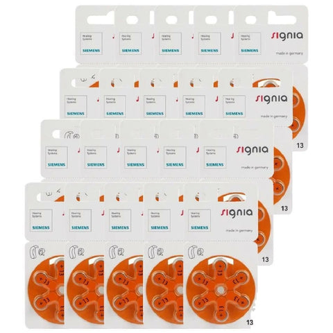 120x Siemens Signia Size 13 PR48 Zinc Air Hearing Aid Batteries 1.45V