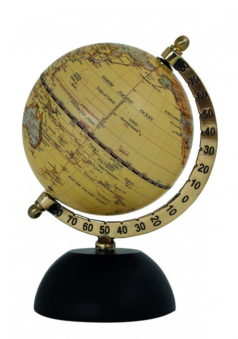 Italfama 16cm Desktop World Globe with Wooden Base, Modern Political Map
