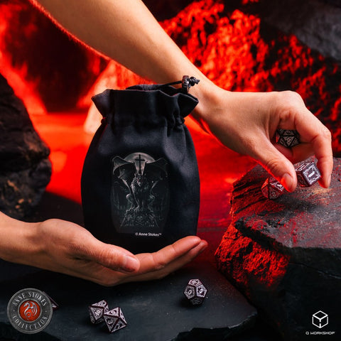 Anne Stokes Gargoyle Dice Pouch Black Cotton RPG Bag by Q-Workshop