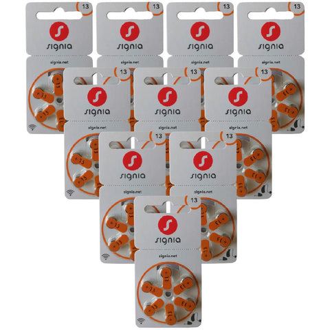 60x Siemens Signia Size 13 Zinc Air Hearing Aid Batteries PR48