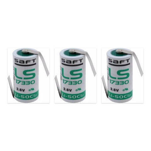 3x SAFT LS17330 2/3A 3.6V Lithium Batteries Z Solder Tabs