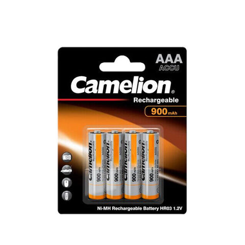 4x Camelion AAA Rechargeable Batteries 900mAh NiMH 1.2V HR03