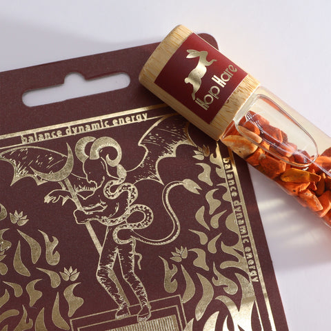 1x Devil Tarot Red Jasper Orange Patchouli Essential Oil Roll-On Hop Hare