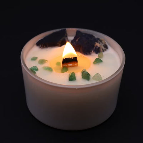 Chakra Crystal Candle - Throat Chakra Ancient Wisdom