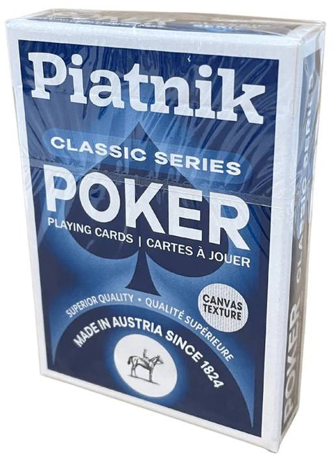 Piatnik Classic Poker Playing Cards 4-Index Deck 55 Cards Red/Blue