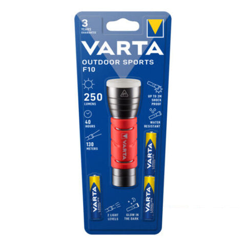 Varta Outdoor Sports F10 LED Flashlight 250 lm 3xAAA Batteries Included