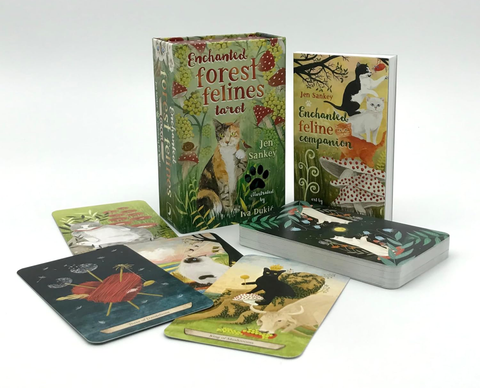 Enchanted Forest Felines Tarot Deck 78 Cards & Guidebook by Llewellyn
