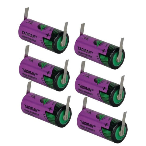 6x Tadiran SL-761 2/3 AA Lithium Batteries 3.6V ER14335 U Tabs