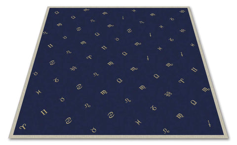Lo Scarabeo Velvet Tarot Cloth Astrology Embroidered Dark Blue 80x80cm