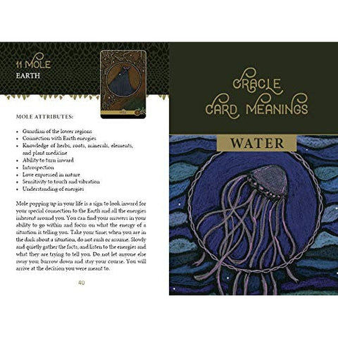 Wild Elemental Oracle Animal Spirit Cards Deck & Guidebook 44-Card Set