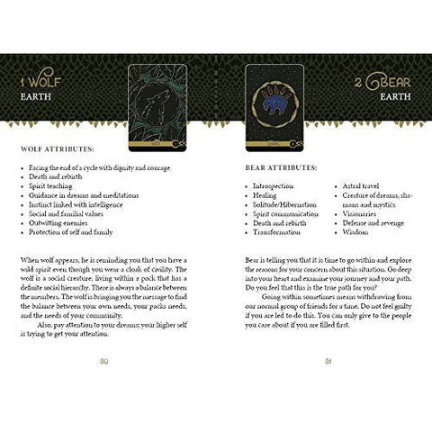 Wild Elemental Oracle Animal Spirit Cards Deck & Guidebook 44-Card Set