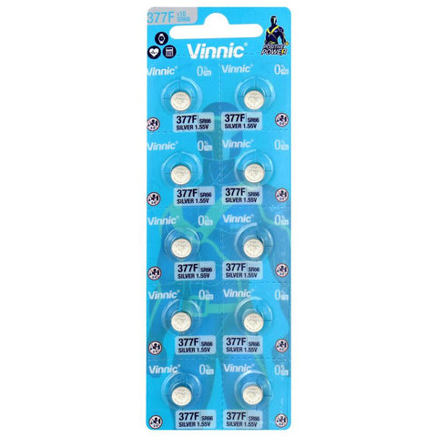 10x Vinnic 377 SR626 Silver Oxide 1.55V Watch Batteries