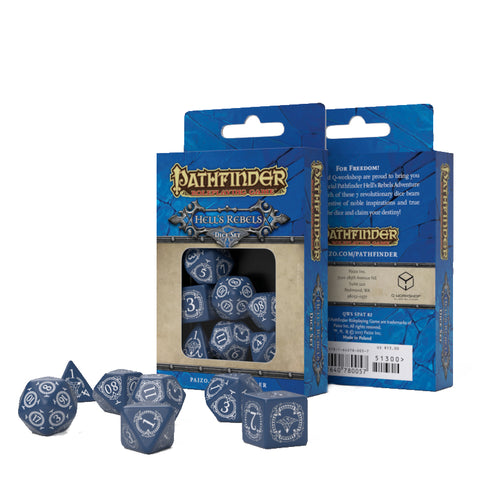 Pathfinder Roleplaying Game Dice Set Hell'S Rebels Paizo Q-Workshop Blue NEW