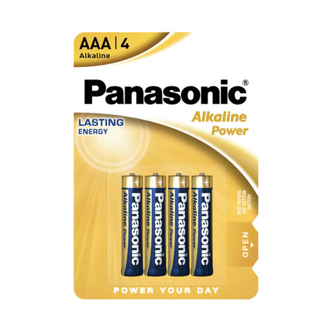 4x Panasonic AAA Alkaline Power Batteries 1.5V LR03 MN2400 E92