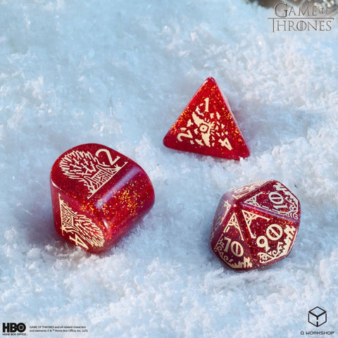 Game of Thrones Lannister Dice Set by Q-Workshop, 8-Polyhedral, Red RPG