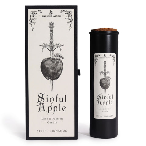Ancient Witch Sinful Apple & Cinnamon Scented Candle, Love Spell, 50h